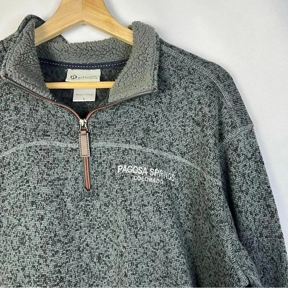 Boutique Artisans Pagosa Sprints Heather Gray Quarter Zip Sweatshirt L - Picture 3 of 3
